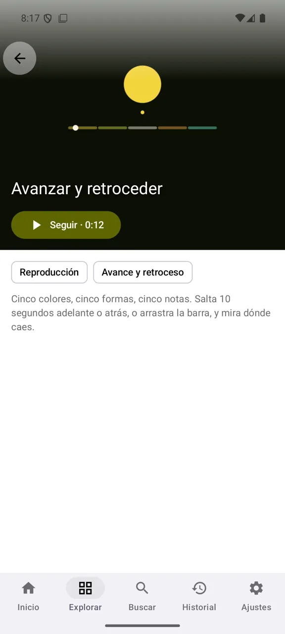 La página de un título en un teléfono