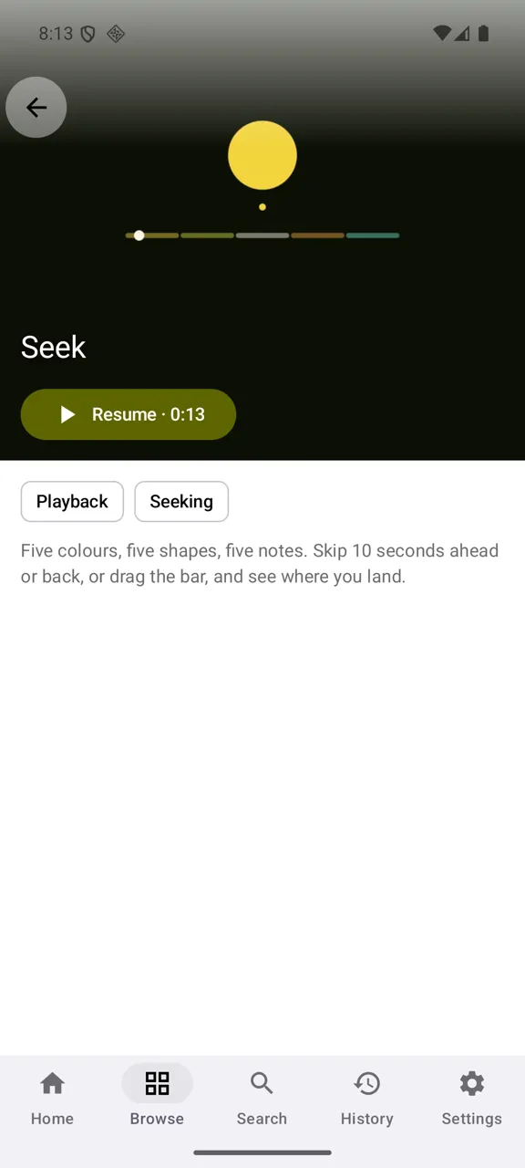 A title’s page on a phone