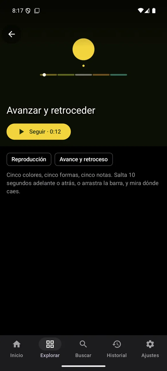 La página de un título en un teléfono