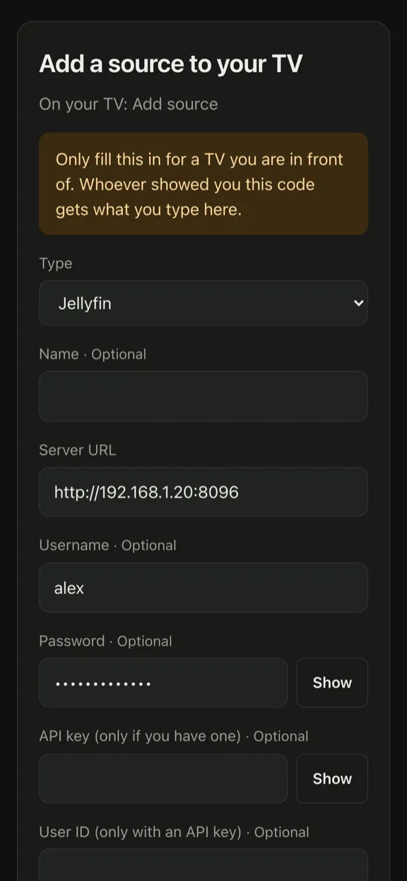 The same form, filled in on a phone